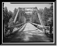 Historic Framed Print, Whispering Pines Bridge, Spanning East Verde River at Forest Service Contro, Payson vicinity, Gila County, AZ - 10,  17-7/8" x 21-7/8"