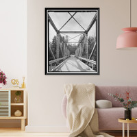Historic Framed Print, Whispering Pines Bridge, Spanning East Verde River at Forest Service Contro, Payson vicinity, Gila County, AZ - 11,  17-7/8" x 21-7/8"