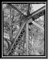 Historic Framed Print, Whispering Pines Bridge, Spanning East Verde River at Forest Service Contro, Payson vicinity, Gila County, AZ - 13,  17-7/8" x 21-7/8"