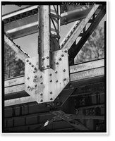 Historic Framed Print, Whispering Pines Bridge, Spanning East Verde River at Forest Service Contro, Payson vicinity, Gila County, AZ - 16,  17-7/8" x 21-7/8"