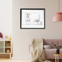 Historic Framed Print, San Carlos Irrigation Project, Ashurst-Hayden Dam, Gila River, T4S R11E S7, Coolidge, Pinal County, AZ - 17,  17-7/8" x 21-7/8"