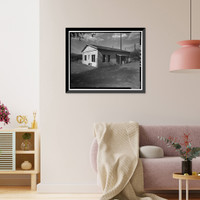 Historic Framed Print, San Carlos Irrigation Project, Ashurst-Hayden Dam, Dam Tender's House, Gila River, T4S R11E S7, Coolidge, Pinal County, AZ - 2,  17-7/8" x 21-7/8"