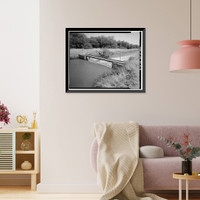 Historic Framed Print, San Carlos Irrigation Project, Marin Canal, Amhurst-Hayden Dam to Picacho Reservoir, Coolidge, Pinal County, AZ - 13,  17-7/8" x 21-7/8"