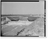 Historic Framed Print, San Carlos Irrigation Project, Pima Lateral, Main Canal at Sacaton Dam, Coolidge, Pinal County, AZ - 9,  17-7/8" x 21-7/8"
