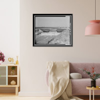 Historic Framed Print, San Carlos Irrigation Project, Pima Lateral, Main Canal at Sacaton Dam, Coolidge, Pinal County, AZ - 9,  17-7/8" x 21-7/8"