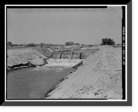 Historic Framed Print, San Carlos Irrigation Project, Pima Lateral, Main Canal at Sacaton Dam, Coolidge, Pinal County, AZ - 10,  17-7/8" x 21-7/8"