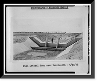 Historic Framed Print, San Carlos Irrigation Project, Pima Lateral, Main Canal at Sacaton Dam, Coolidge, Pinal County, AZ - 13,  17-7/8" x 21-7/8"