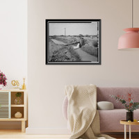 Historic Framed Print, San Carlos Irrigation Project, North Side Canal, North of Gila River, Coolidge, Pinal County, AZ - 9,  17-7/8" x 21-7/8"