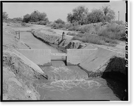 Historic Framed Print, San Carlos Irrigation Project, North Side Canal, North of Gila River, Coolidge, Pinal County, AZ - 12,  17-7/8" x 21-7/8"