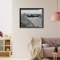 Historic Framed Print, San Carlos Irrigation Project, Casa Blanca Canal, Gila River, Coolidge, Pinal County, AZ - 2,  17-7/8" x 21-7/8"