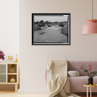 Historic Framed Print, San Carlos Irrigation Project, Casa Blanca Canal, Gila River, Coolidge, Pinal County, AZ - 4,  17-7/8" x 21-7/8"