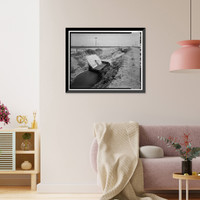 Historic Framed Print, San Carlos Irrigation Project, Blackwater Lateral, South of Gila River, Coolidge, Pinal County, AZ,  17-7/8" x 21-7/8"