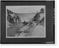 Historic Framed Print, Theodore Roosevelt Dam, Transformer House, Salt River, Tortilla Flat, Maricopa County, AZ- 10,  17-7/8" x 21-7/8"