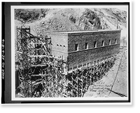 Historic Framed Print, Theodore Roosevelt Dam, Transformer House, Salt River, Tortilla Flat, Maricopa County, AZ- 21,  17-7/8" x 21-7/8"