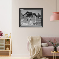 Historic Framed Print, Bright Angel Lodge, Cabin No. 6185-6187, Grand Canyon Village, South Rim, Grand Canyon National Park, Coconino County, AZ - 2,  17-7/8" x 21-7/8"