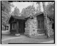 Historic Framed Print, Grand Canyon Lodge, Western Duplex Cabin, North Rim, Grand Canyon National Park, Coconino County, AZ - 2,  17-7/8" x 21-7/8"
