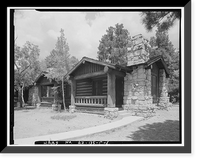 Historic Framed Print, Grand Canyon Lodge, Western Duplex Cabin, North Rim, Grand Canyon National Park, Coconino County, AZ - 3,  17-7/8" x 21-7/8"