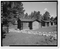 Historic Framed Print, Grand Canyon Lodge, Pioneer Cabin, North Rim, Grand Canyon National Park, Coconino County, AZ - 2,  17-7/8" x 21-7/8"