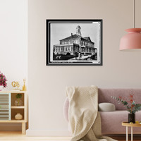 Historic Framed Print, Mare Island Naval Shipyard, Old Administrative Offices, Eighth Street, north side between Railroad Avenue, Vallejo, Solano County, CA - 19,  17-7/8" x 21-7/8"