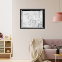 Historic Framed Print, Mare Island Naval Shipyard, Old Administrative Offices, Eighth Street, north side between Railroad Avenue, Vallejo, Solano County, CA - 25,  17-7/8" x 21-7/8"