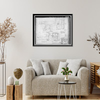 Historic Framed Print, Mare Island Naval Shipyard, Old Administrative Offices, Eighth Street, north side between Railroad Avenue, Vallejo, Solano County, CA - 25,  17-7/8" x 21-7/8"