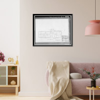 Historic Framed Print, Mare Island Naval Shipyard, Old Administrative Offices, Eighth Street, north side between Railroad Avenue, Vallejo, Solano County, CA - 28,  17-7/8" x 21-7/8"