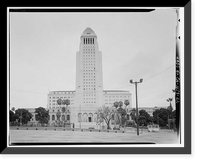 Historic Framed Print, Los Angeles City Hall, 200 North Spring Street, Los Angeles, Los Angeles County, CA - 6,  17-7/8" x 21-7/8"