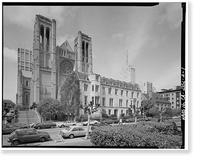 Historic Framed Print, Grace Cathedral, George William Gibbs Memorial Hall, 1051 Taylor Street, San Francisco, San Francisco County, CA,  17-7/8" x 21-7/8"