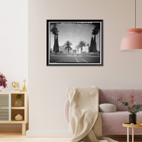 Historic Framed Print, March Air Force Base, March Field, Gymnasium, DeKay Avenue, Moreno Valley, Riverside County, CA - 2,  17-7/8" x 21-7/8"