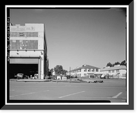 Historic Framed Print, Mare Island Naval Shipyard, Administrative Offices & Cafeteria, Twelfth Street, north side between Railroad Avenue & Cedar Aveneu, Vallejo, Solano County, CA,  17-7/8" x 21-7/8"