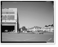 Historic Framed Print, Mare Island Naval Shipyard, Administrative Offices & Cafeteria, Twelfth Street, north side between Railroad Avenue & Cedar Aveneu, Vallejo, Solano County, CA,  17-7/8" x 21-7/8"