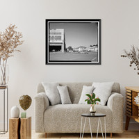 Historic Framed Print, Mare Island Naval Shipyard, Administrative Offices & Cafeteria, Twelfth Street, north side between Railroad Avenue & Cedar Aveneu, Vallejo, Solano County, CA,  17-7/8" x 21-7/8"