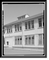 Historic Framed Print, Mare Island Naval Shipyard, Administrative Offices & Cafeteria, Twelfth Street, north side between Railroad Avenue & Cedar Aveneu, Vallejo, Solano County, CA - 8,  17-7/8" x 21-7/8"