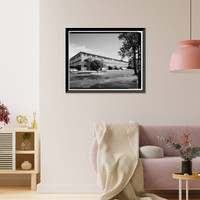 Historic Framed Print, Mare Island Naval Shipyard, Administrative Offices, Walnut Avenue, east side between Seventh & Eighth Streets, Vallejo, Solano County, CA - 3,  17-7/8" x 21-7/8"