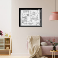 Historic Framed Print, Mare Island Naval Shipyard, Administrative Offices, Walnut Avenue, east side between Seventh & Eighth Streets, Vallejo, Solano County, CA - 25,  17-7/8" x 21-7/8"