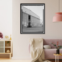Historic Framed Print, Naval Air Station North Island, Seaplane Hangars, Roe Street, North Island, San Diego, San Diego County, CA - 10,  17-7/8" x 21-7/8"