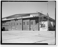 Historic Framed Print, Naval Air Station North Island, Seaplane Hangars, Roe Street, North Island, San Diego, San Diego County, CA - 20,  17-7/8" x 21-7/8"