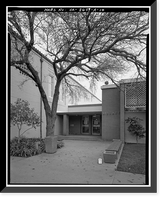 Historic Framed Print, Sacramento Junior College, Library, 3835 Freeport Boulevard, Sacramento, Sacramento County, CA - 10,  17-7/8" x 21-7/8"