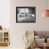 Historic Framed Print, Naval Supply Annex Stockton, Fire Station, Southwest corner of Cavanagh Avenue & Embarcadero, Stockton, San Joaquin County, CA - 5,  17-7/8" x 21-7/8"