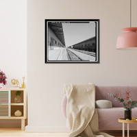 Historic Framed Print, Naval Supply Annex Stockton, Steel Warehouse Type, Between James & Humphreys Drives south of Embarcadero, Stockton, San Joaquin County, CA - 5,  17-7/8" x 21-7/8"