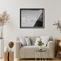 Historic Framed Print, Naval Supply Annex Stockton, Steel Warehouse Type, Between James & Humphreys Drives south of Embarcadero, Stockton, San Joaquin County, CA - 6,  17-7/8" x 21-7/8"