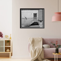 Historic Framed Print, Naval Supply Annex Stockton, Steel Warehouse Type, Between James & Humphreys Drives south of Embarcadero, Stockton, San Joaquin County, CA - 14,  17-7/8" x 21-7/8"