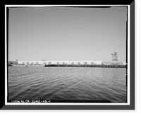 Historic Framed Print, Naval Supply Annex Stockton, Marginal Wharf, Along Stockton Deep Water Channel, Stockton, San Joaquin County, CA,  17-7/8" x 21-7/8"
