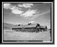 Historic Framed Print, Camp Tulelake, Barracks, West side of Hill Road, 2 miles south of State Highway 161, Tulelake, Siskiyou County, CA,  17-7/8" x 21-7/8"
