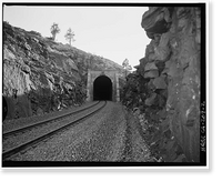 Historic Framed Print, Central Pacific Transcontinental Railroad, Tunnel No. 36, Yuba Pass vicinity, Nevada County, CA - 2,  17-7/8" x 21-7/8"