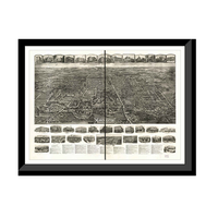 Panoramic Map - Manchester, Connecticut, 1914 - Bird's Eye View Print