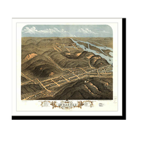 Panoramic Map - McGregor, Iowa, 1869 - Bird's Eye View Print