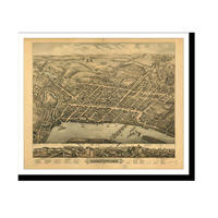 Panoramic Map - Middletown, Connecticut, 1877 - Bird's Eye View Print