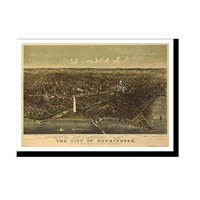 Panoramic Map - Washington, Washington DC, 1892 - Bird's Eye View Print