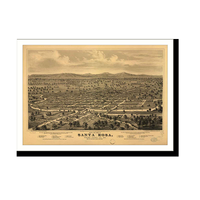 Panoramic Map - Santa Rosa, California, 1876 - Bird's Eye View Print